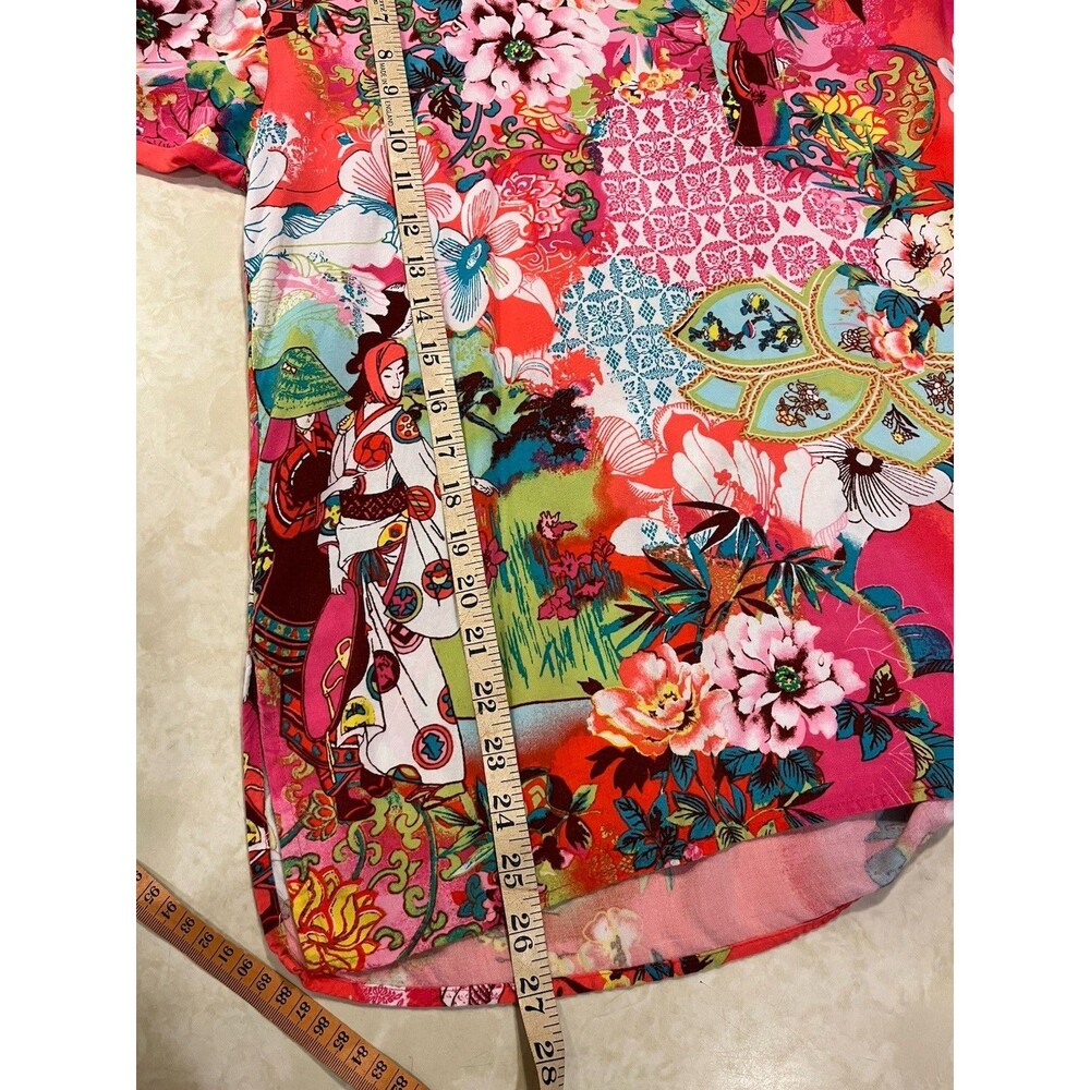 Natori Women’s PJ Set  Sz L Stunning Asian Floral Light  Loose Fit Pajama - Picture 9 of 15